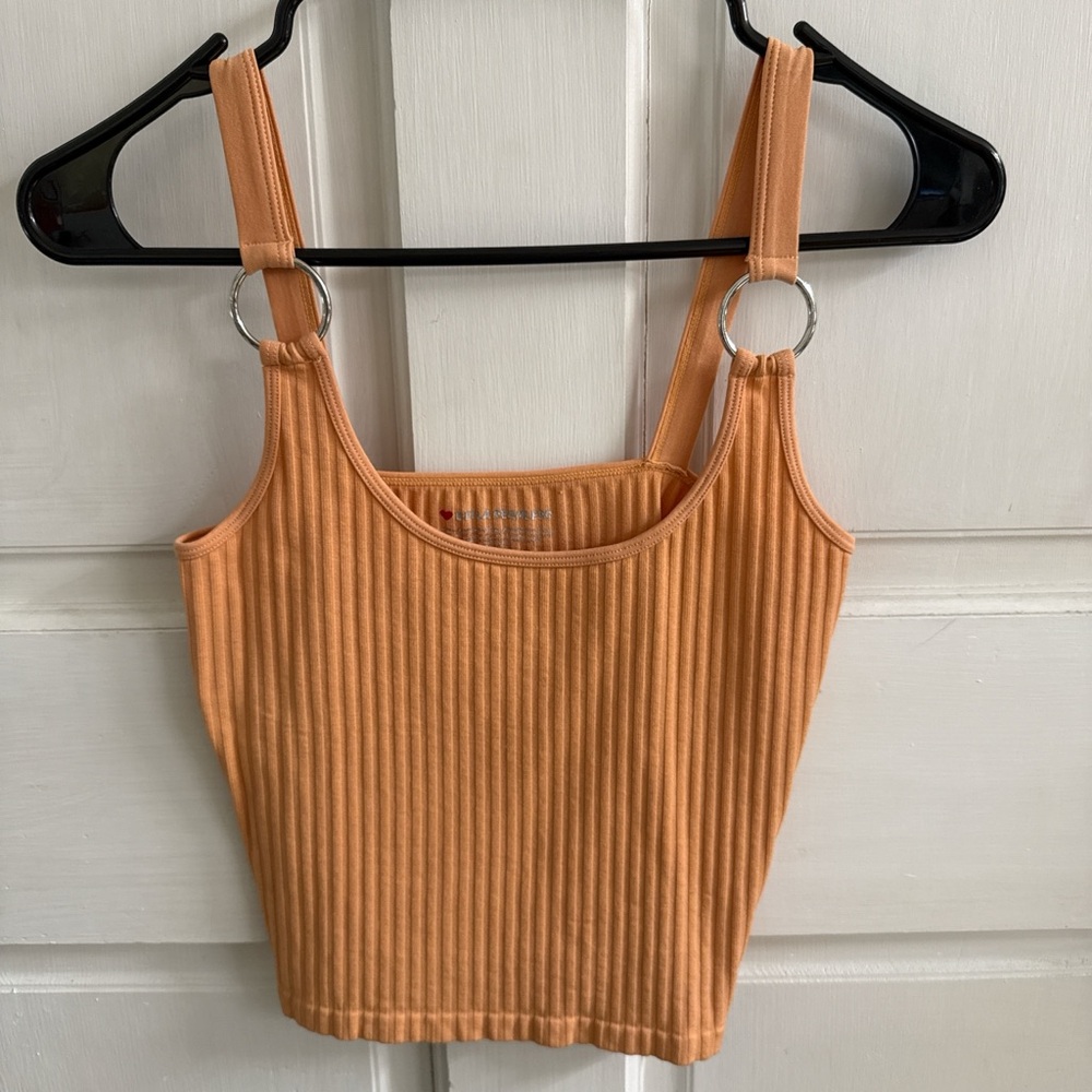 Orange Ribbed Tank Top